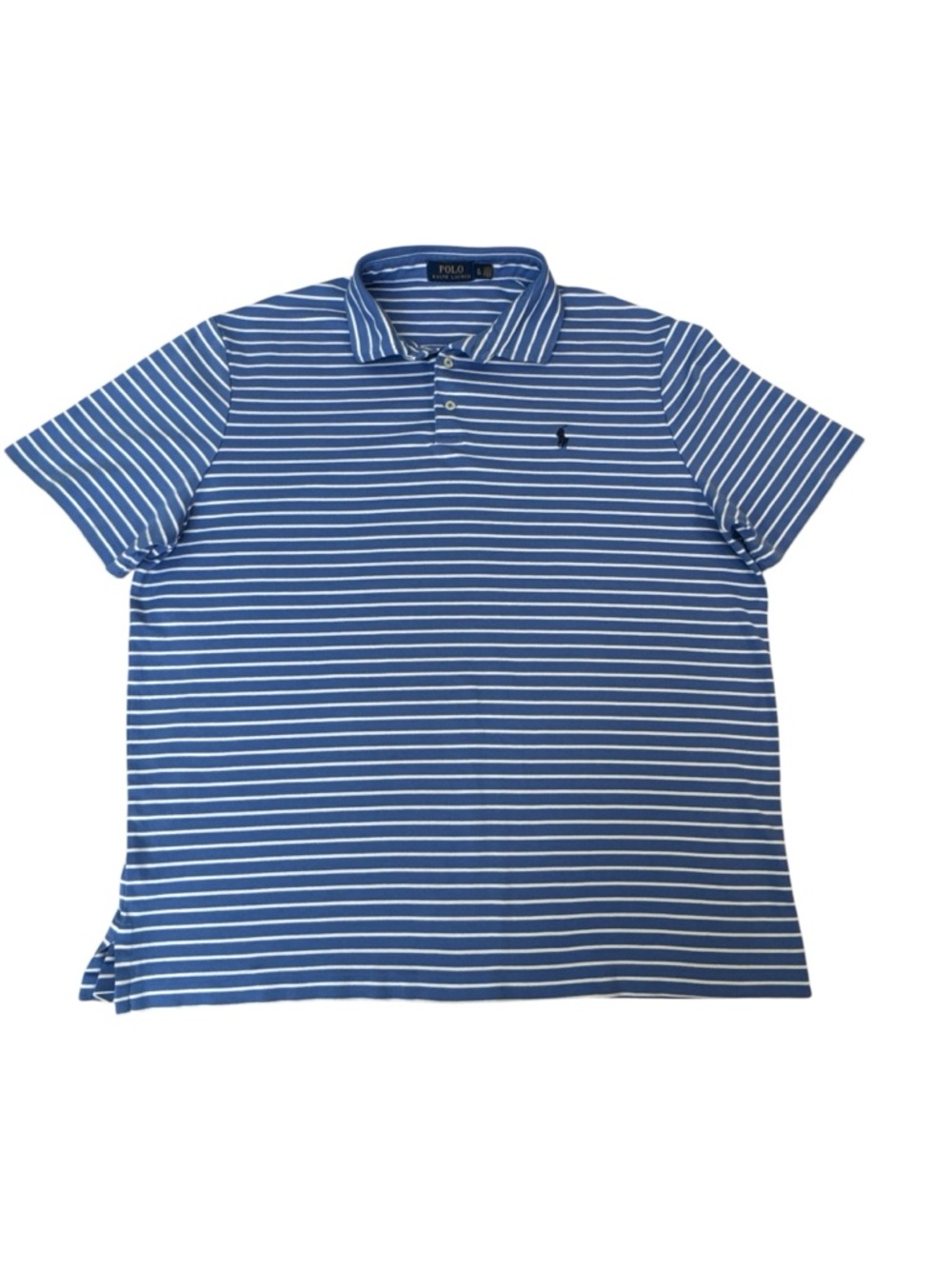 Polo Ralph Lauren Blue White Striped Polo Shirt Men’s XL Classic Fit Cotton